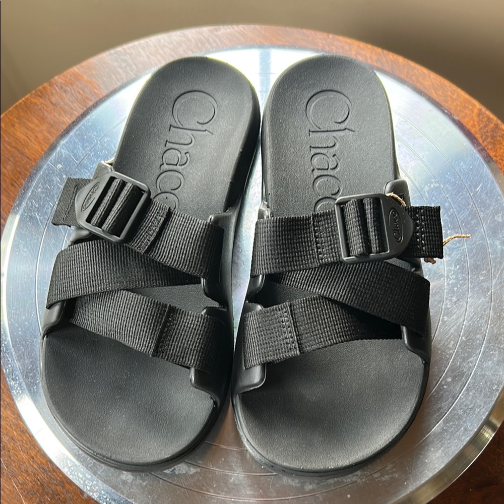 Chaco Black Adjustable Slide Sandals
